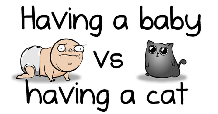 Having A Baby VS Having A Cat (9 Pics)