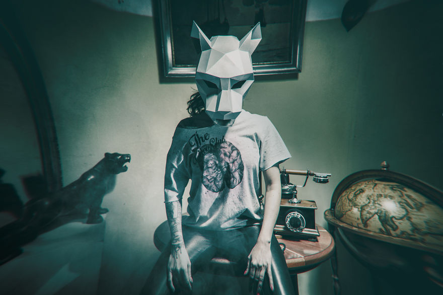 We Organized An Eerie Halloween Photo Shoot Wearing Hand-Made Masks