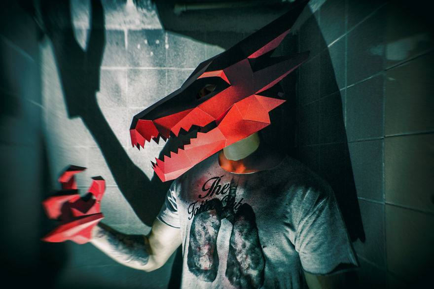 We Organized An Eerie Halloween Photo Shoot Wearing Hand-Made Masks