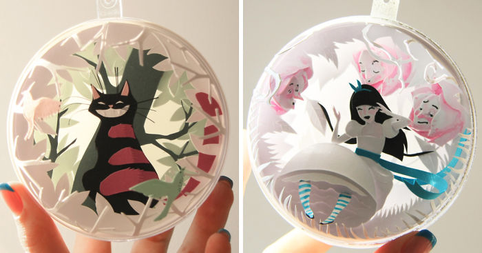 Crazy About Alice: I Made Tiny Paper-Cuts Inspired By “Alice In Wonderland”