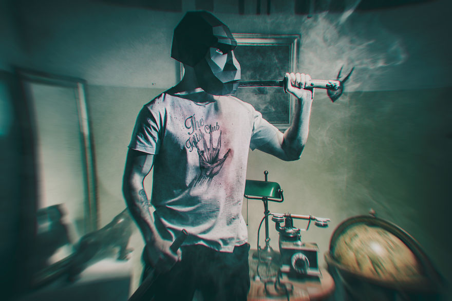 We Organized An Eerie Halloween Photo Shoot Wearing Hand-Made Masks