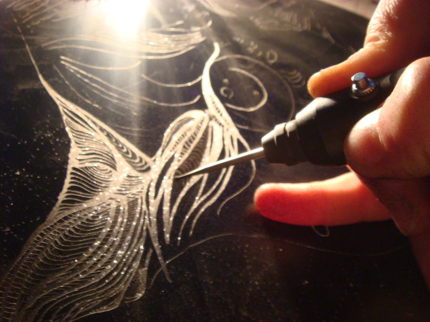 I Create Unique Pieces Of Art By Engraving Glass I Create Unique Pieces Of Art By Engraving Glass