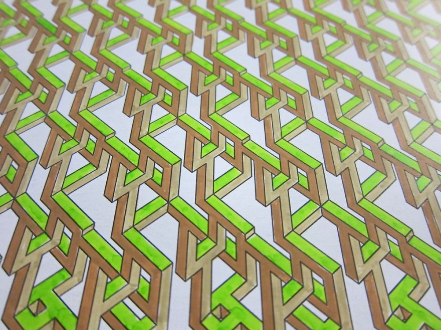 I Created Impossible 3d Optical Illusions You Can Color In I Created Impossible 3d Optical Illusions You Can Color In