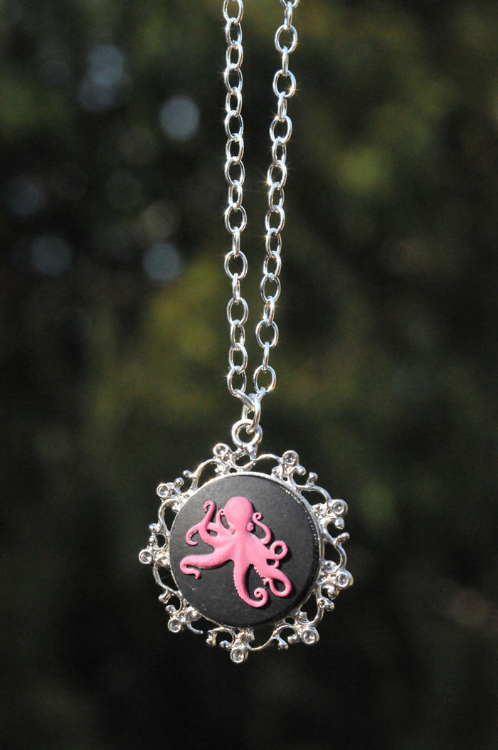 Pink Cameo Necklace