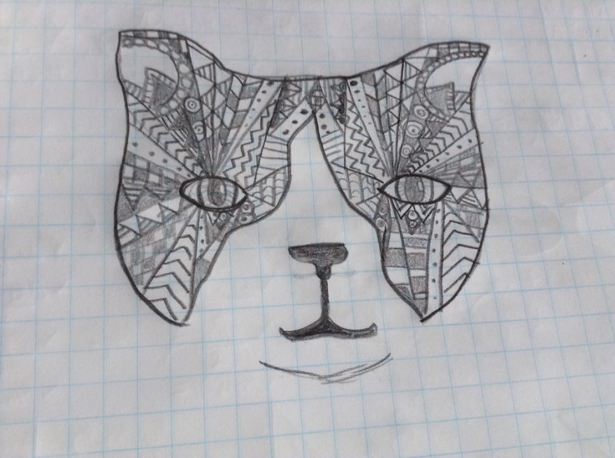 17 Cat Drawings From Within My Schoolbooks