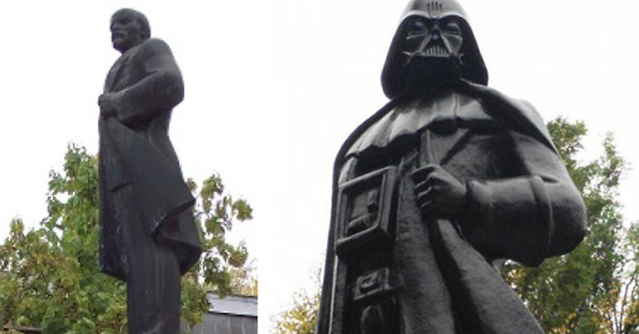 Lenin Statue Turned Into Darth Vader In Odessa, Ukraine