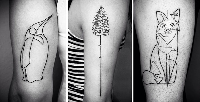 One Continuous Line Tattoos By Iranian-German Artist Mo Ganji