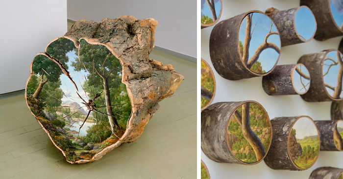 Landscapes Painted On Fallen Tree Logs Tell Us Not To Take Nature For Granted