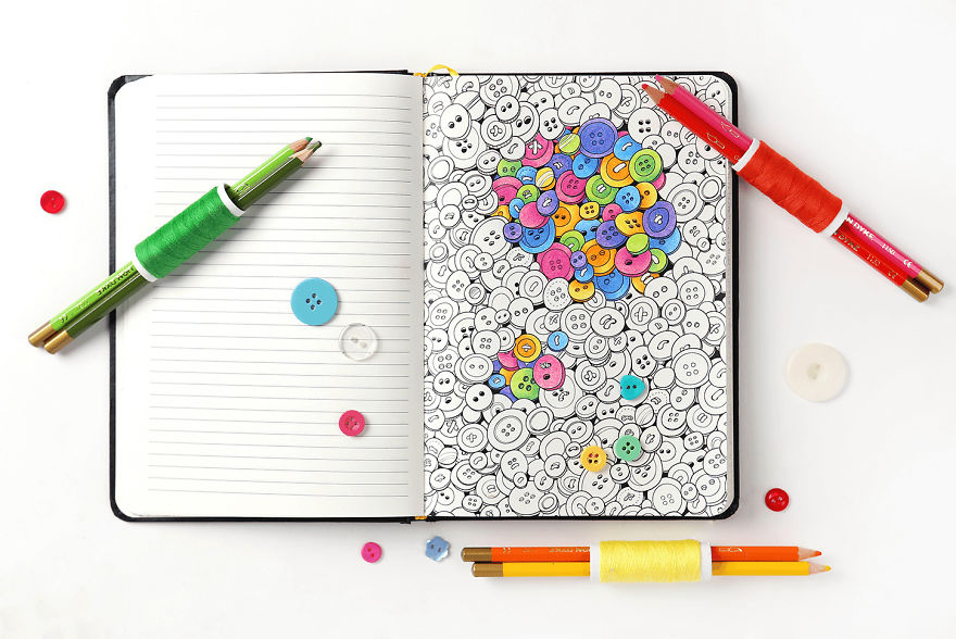Coloring Notebook With Beautiful Coloring Pages Helps Adults Relax Coloring Notebook With Beautiful Coloring Pages Helps Adults Relax