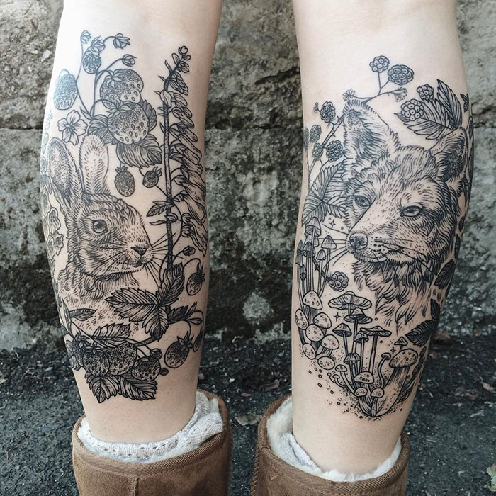 Magical Flora & Fauna Tattoos Inspired By Vintage Drawings