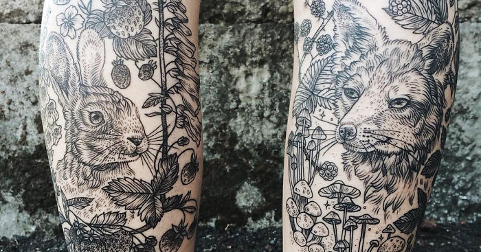 Magical Flora & Fauna Tattoos Inspired By Vintage Drawings