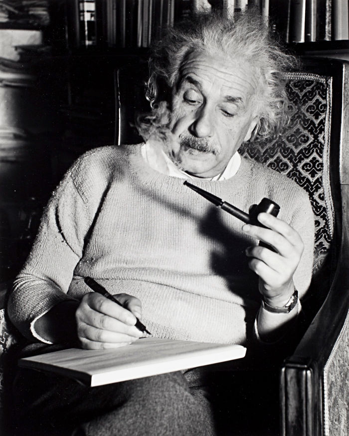 Albert Einstein Smoking A Pipe (1940)