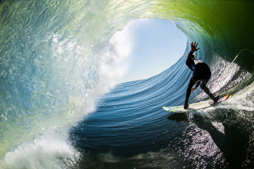 I Photograph Surfers From Inside Barrel Waves At Night I Photograph Surfers From Inside Barrel Waves At Night