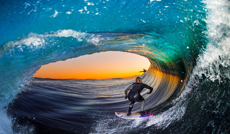 I Photograph Surfers From Inside Barrel Waves At Night I Photograph Surfers From Inside Barrel Waves At Night
