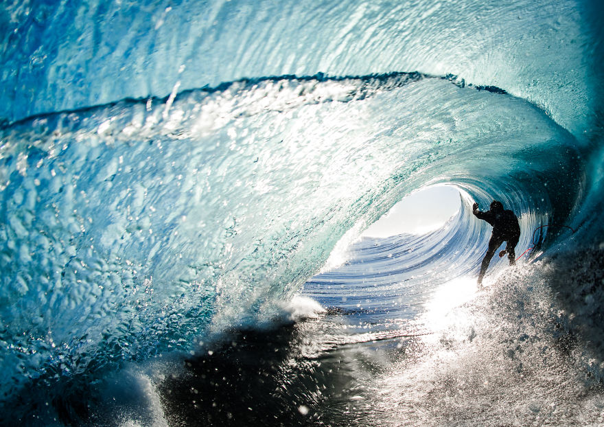 I Photograph Surfers From Inside Barrel Waves At Night I Photograph Surfers From Inside Barrel Waves At Night
