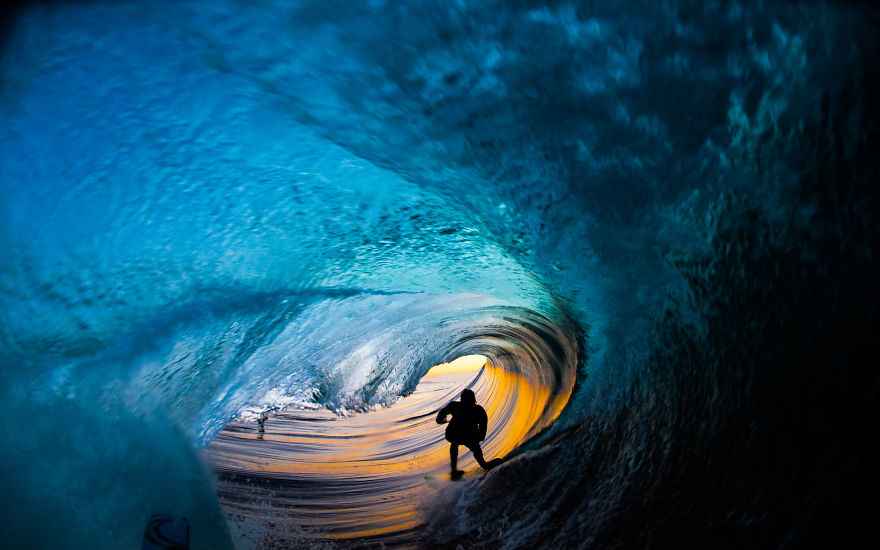 I Photograph Surfers From Inside Barrel Waves At Night I Photograph Surfers From Inside Barrel Waves At Night