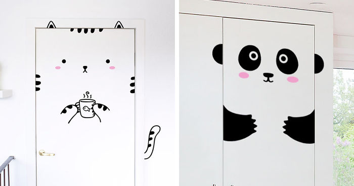 Cute Door Stickers Will Transform Your Doors Into Animals