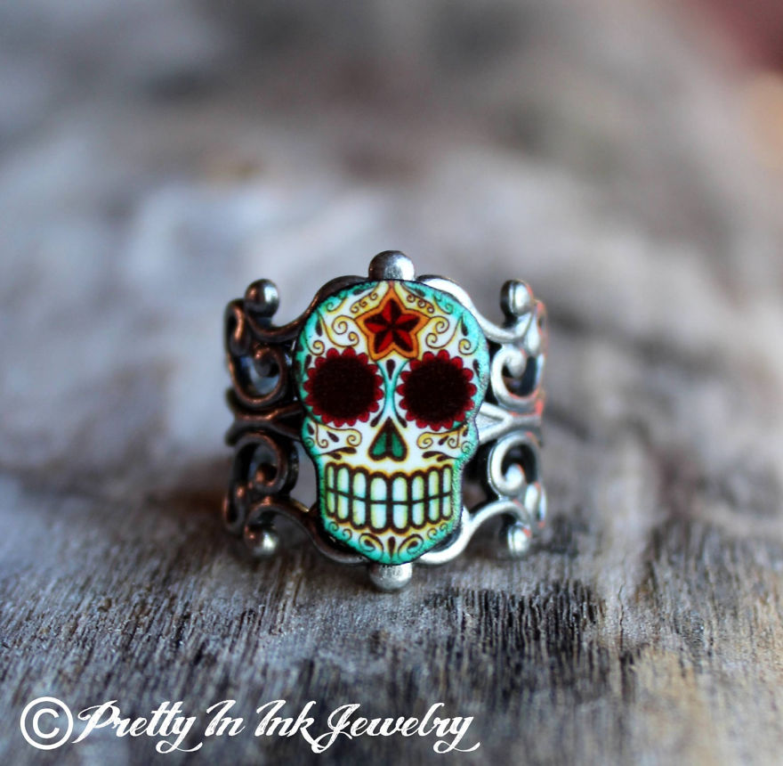 Awesome Sugar Skull Ring