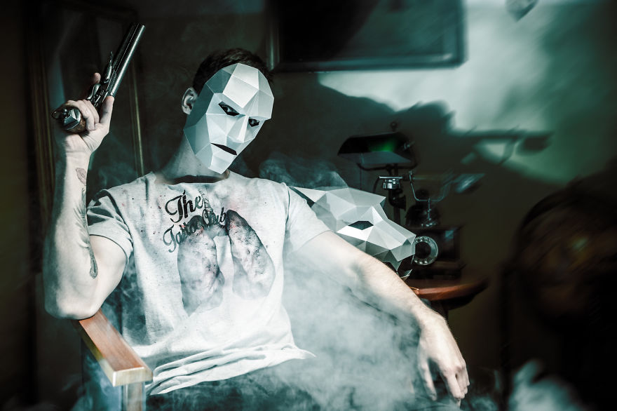 We Organized An Eerie Halloween Photo Shoot Wearing Hand-Made Masks