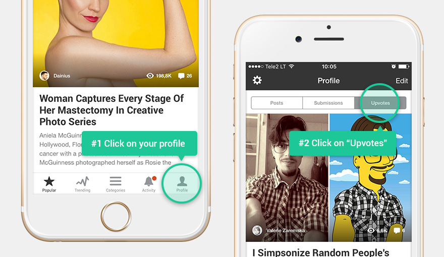 Bored Panda Upvotes Tab App