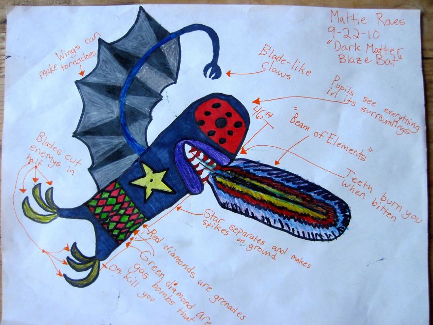Mattie, Age 10, "dark Matter Blaze Bat"