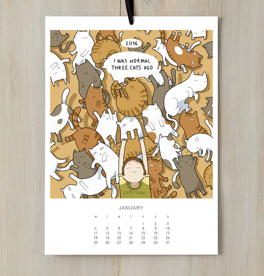 I Created A Cat Calendar To Make You Smile All Year Round In 2016