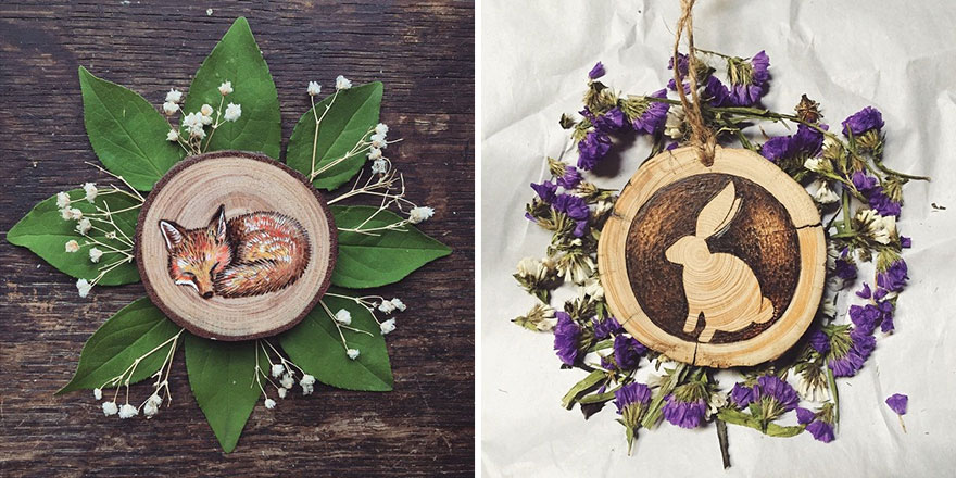 I Quit My Boring Office Job To Start Making Mini Paintings On Recycled Wood