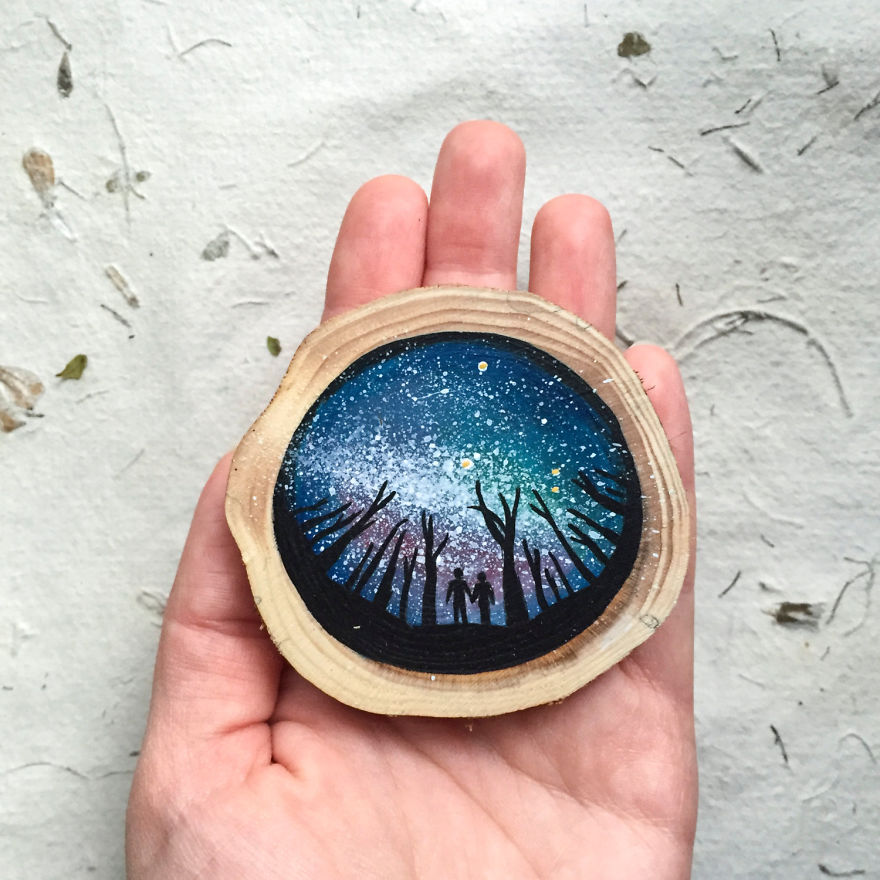 I Quit My Boring Office Job To Start Making Mini Paintings On Recycled Wood I Quit My Boring Office Job To Start Making Mini Paintings On Recycled Wood