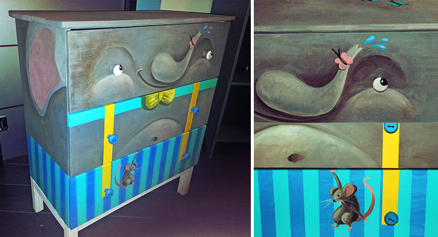 I Give New Life To Boring Furniture By Painting Cute Characters
