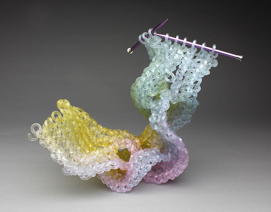 I Knit With Glass To Create Unique Sculptures