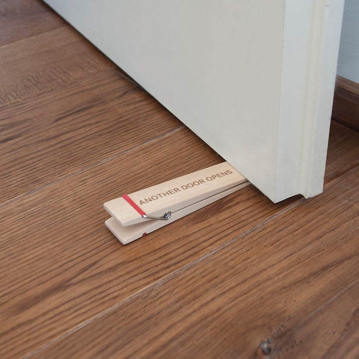 "when One Door Closes...another Door Opens” Doorstopper With A Message By Monkey Business