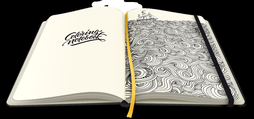 Coloring Notebook With Beautiful Coloring Pages Helps Adults Relax Coloring Notebook With Beautiful Coloring Pages Helps Adults Relax