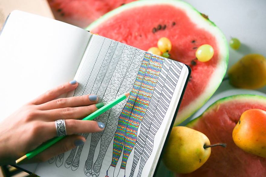 Coloring Notebook With Beautiful Coloring Pages Helps Adults Relax Coloring Notebook With Beautiful Coloring Pages Helps Adults Relax