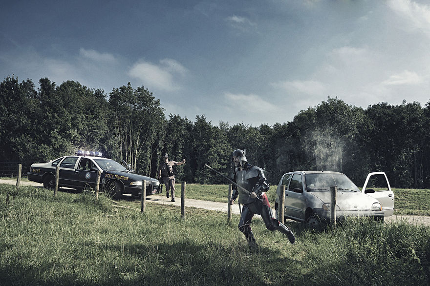 A Knight's Daily Struggle To Fit Into Modern Society