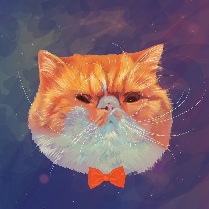 Animals In Space: My Vector Art Leaves People Questioning What The Medium Is