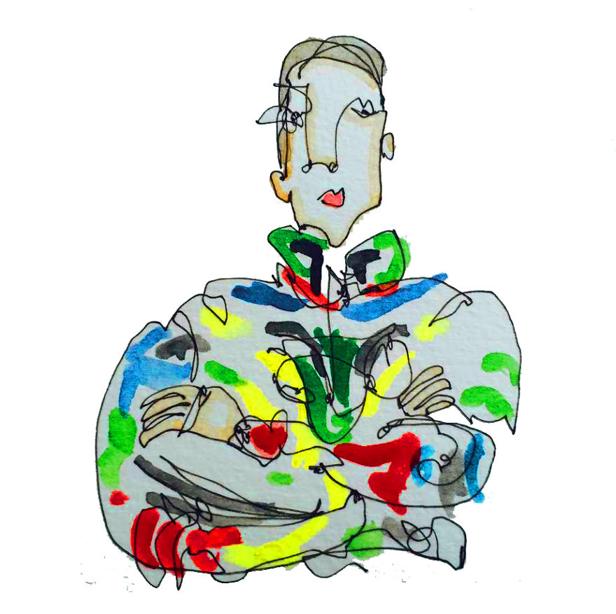 Artist Draws Without Looking At The Page And It's Amazing Artist Draws Without Looking At The Page And It's Amazing