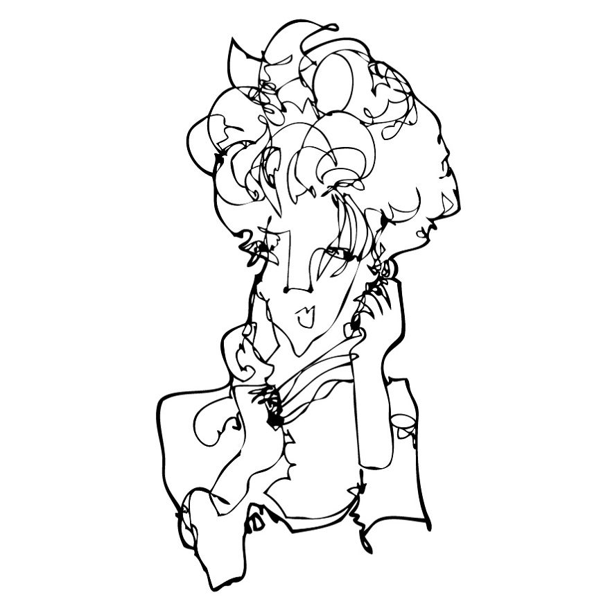 Artist Draws Without Looking At The Page And It's Amazing Artist Draws Without Looking At The Page And It's Amazing