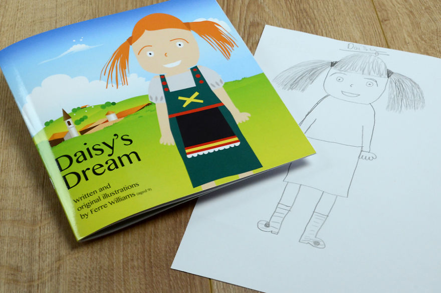 Dad Re-Draws His Daughter's Pencil Sketches Dad Re-Draws His Daughter's Pencil Sketches