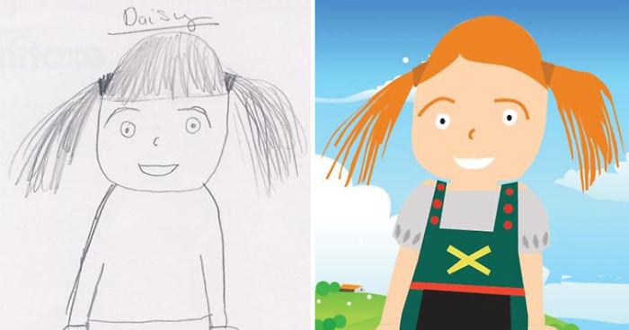 Dad Re-Draws His Daughter’s Pencil Sketches