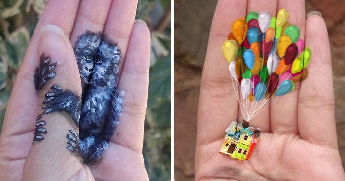 I Create 3D Paintings On My Palms