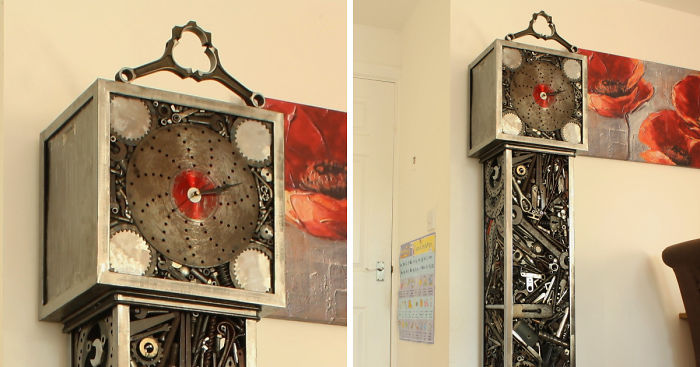I Created This Scrap-Metal Grandfather Clock