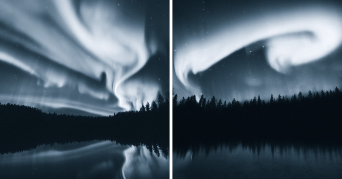 My Photo Series Of Northern Lights In Monochrome