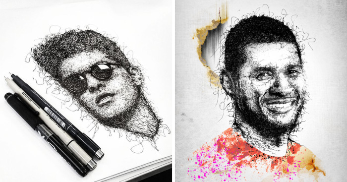 I Created These Colorful Celebrity Portraits Using Only Pens