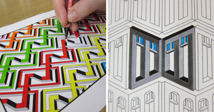 I Created Impossible 3d Optical Illusions You Can Color In