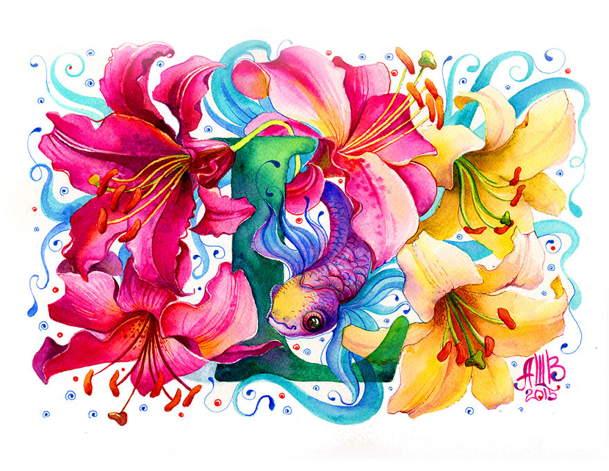 Flower Alphabet That I Drew For My 1-Year-Old Son