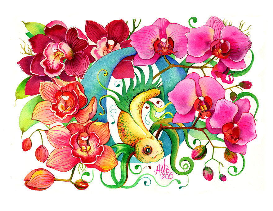 Flower Alphabet That I Drew For My 1-Year-Old Son