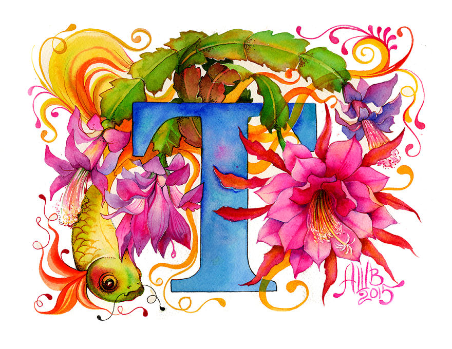 Flower Alphabet That I Drew For My 1-Year-Old Son