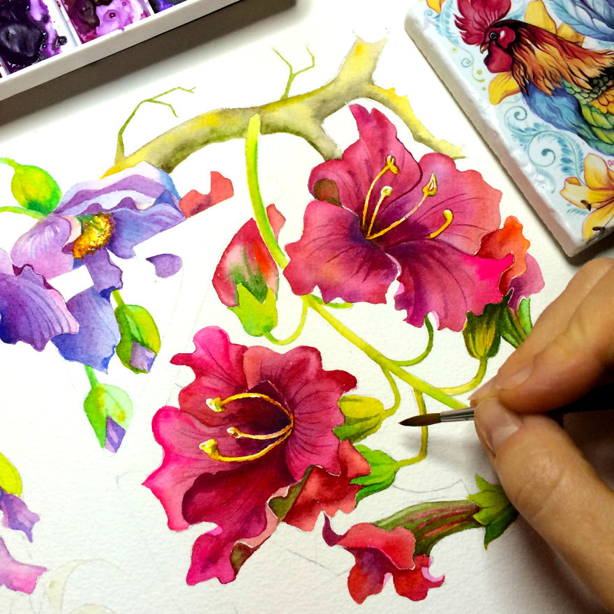 Flower Alphabet That I Drew For My 1-Year-Old Son