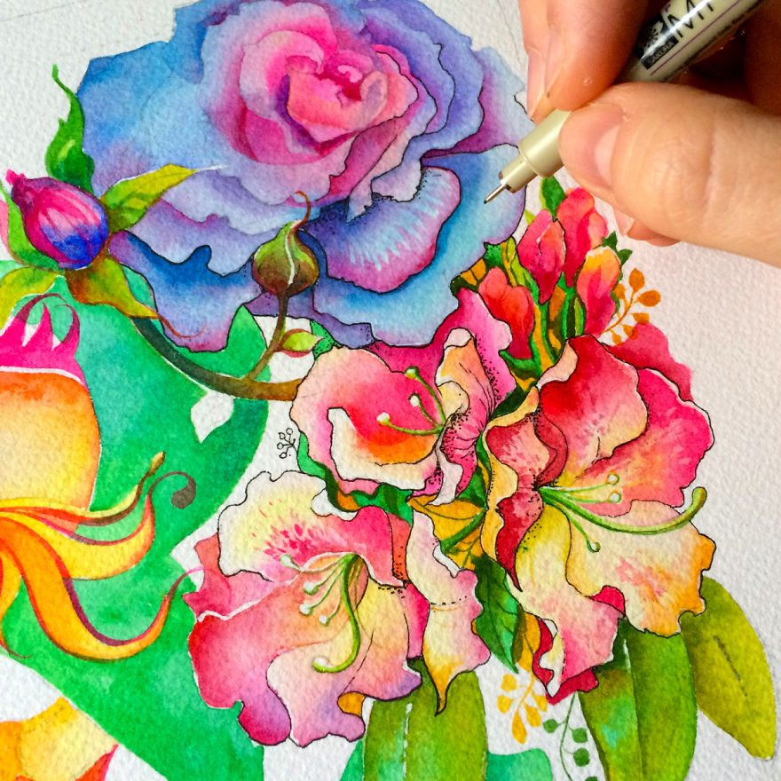 Flower Alphabet That I Drew For My 1-Year-Old Son