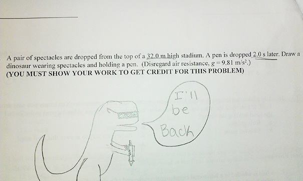 Physics Teacher's Version Of A Christmas Present For A Test